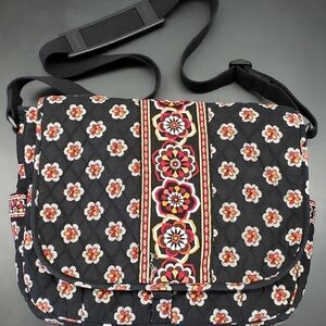 Vera Bradley Pirouette Black Laptop Messenger Computer Bag